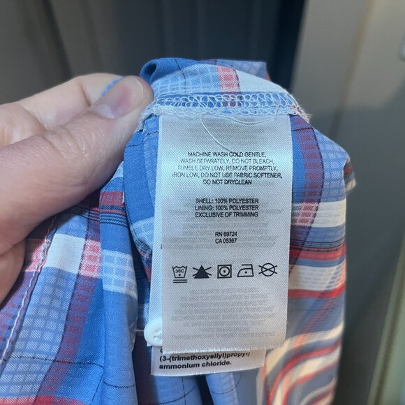 Columbia PFG Men's blue & red PFG loop collar camp fishing shirt Mint Cond L - Picture 8 of 8